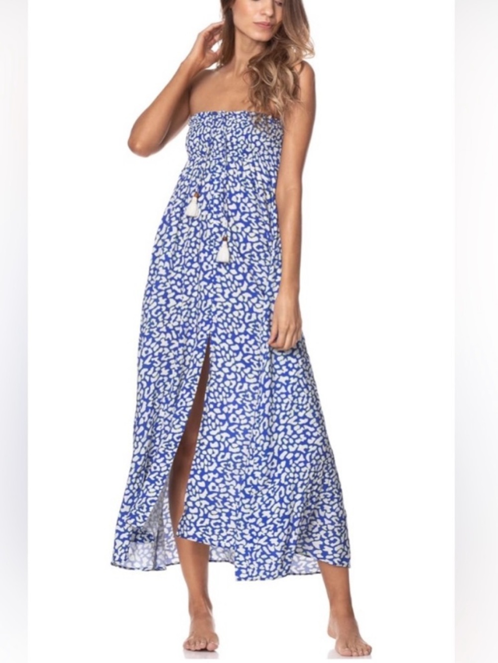 Maaji Enchanted Convertible Skirt Maxi Blue Animal Print M Revolve - Picture 2 of 10